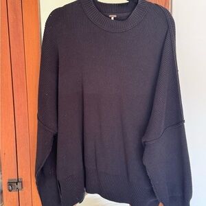 Free People Black Crew Neck Sweater